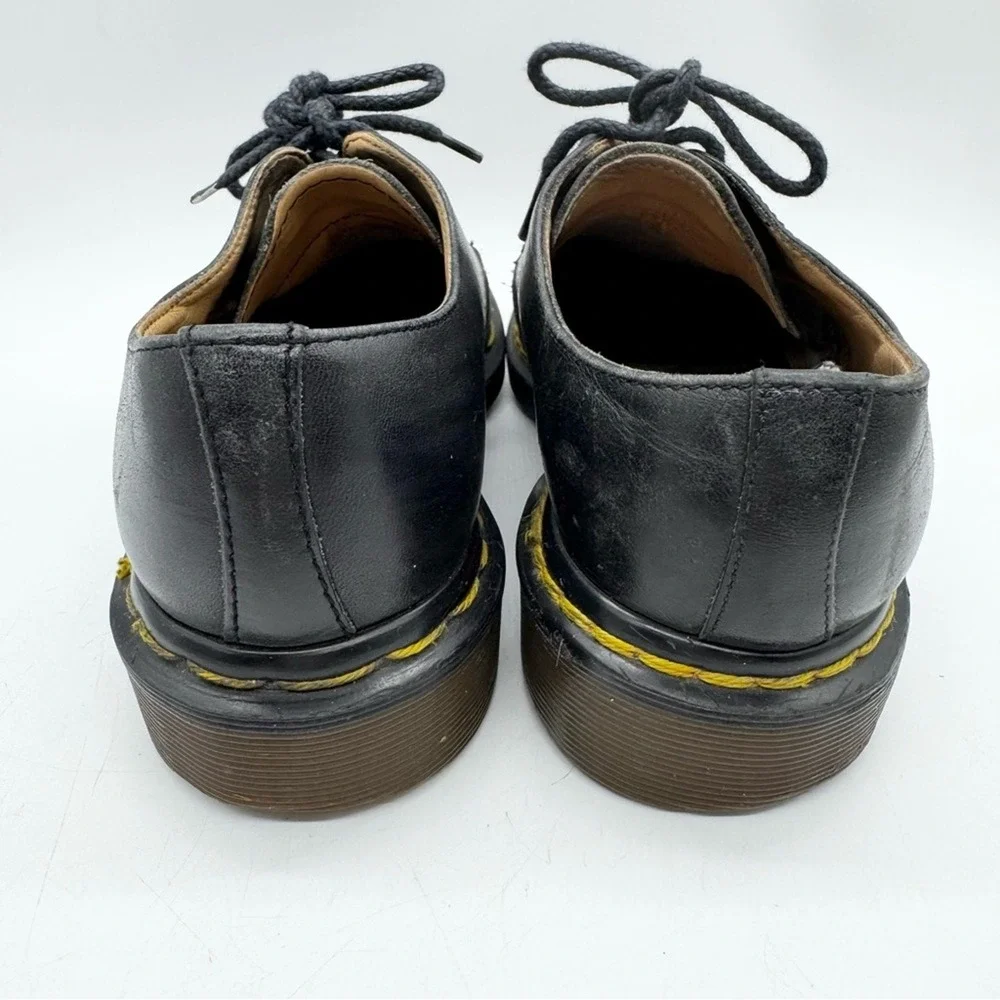 Vintage 90s Made in England Dr. Marten's 3-Eyelet Oxford Lace Up‎ Shoes Black 3